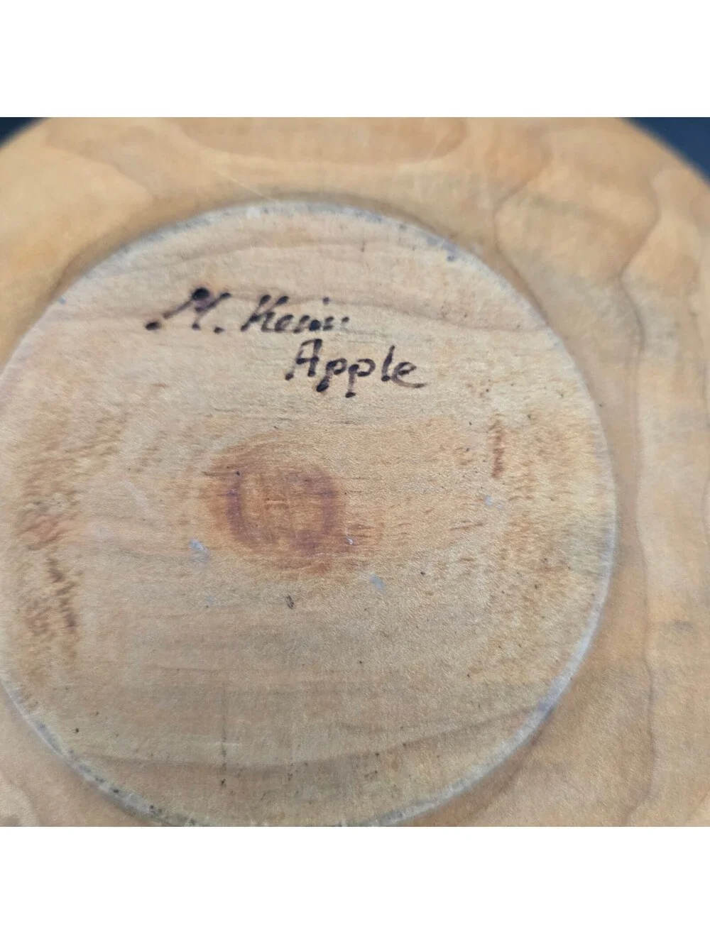 Vintage M. Kesi Hand Turned Apple Wood Bowl 10